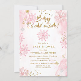 Pink Baby mit kalter Außendusche Einladung