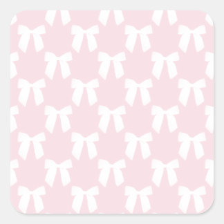 Pink-Baby mit weißen Bogen Quadratischer Aufkleber