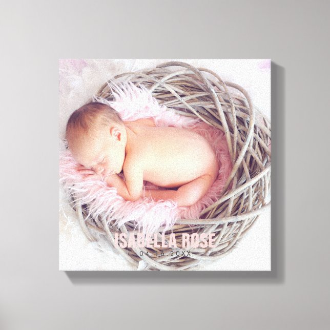 Pink Baby Name Foto Leinwanddruck (Vorderseite)