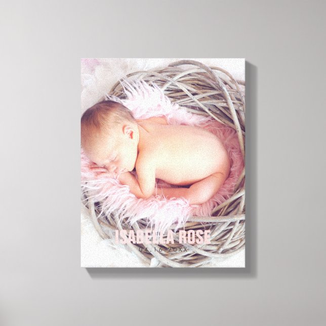 Pink Baby Name Foto Leinwanddruck (Vorderseite)