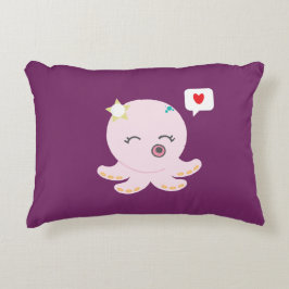 Pink Baby Octopus Zierkissen