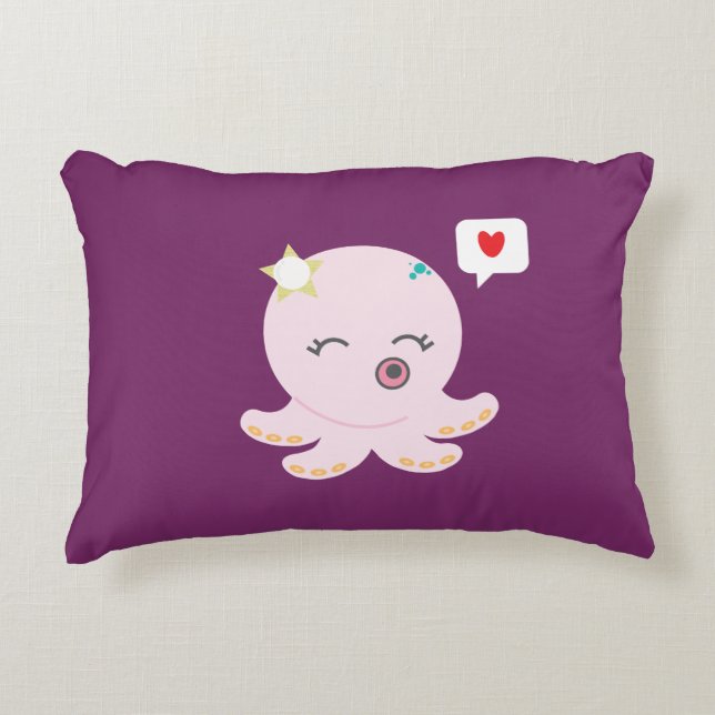 Pink Baby Octopus Zierkissen (Vorderseite)