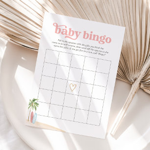Pink Baby on board Beach Surf Baby Showroom Bingo Einladung