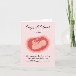 Pink Baby On The Way Carte Félicitations