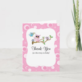 Pink Baby Owl Baby Dusche Danke