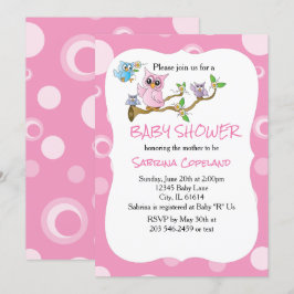 Pink Baby Owl | Thema Dusche Einladung