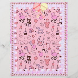 Pink Baby Paper mit Spitzen und Perlen