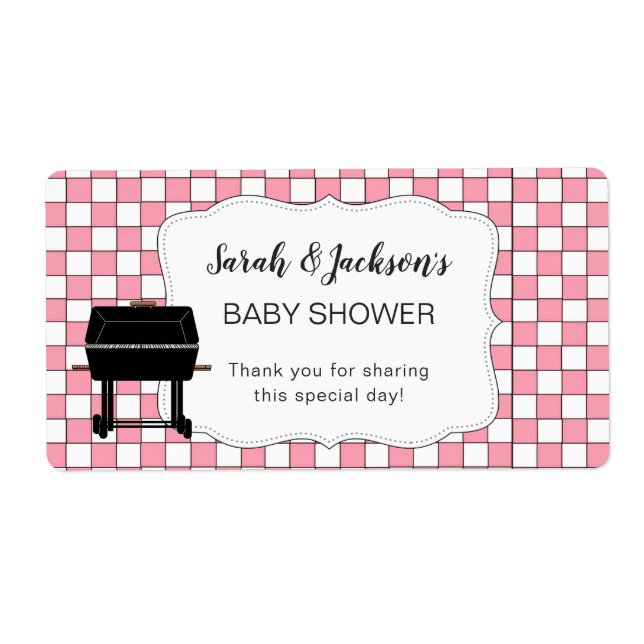 Pink BaBy-Q Babydusche Gefallen für Wasserflasche  (Vorne)