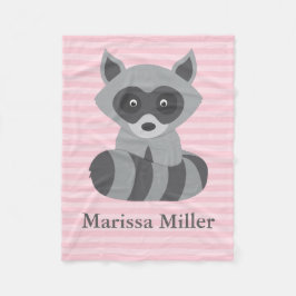Pink Baby Raccoon Fleecedecke