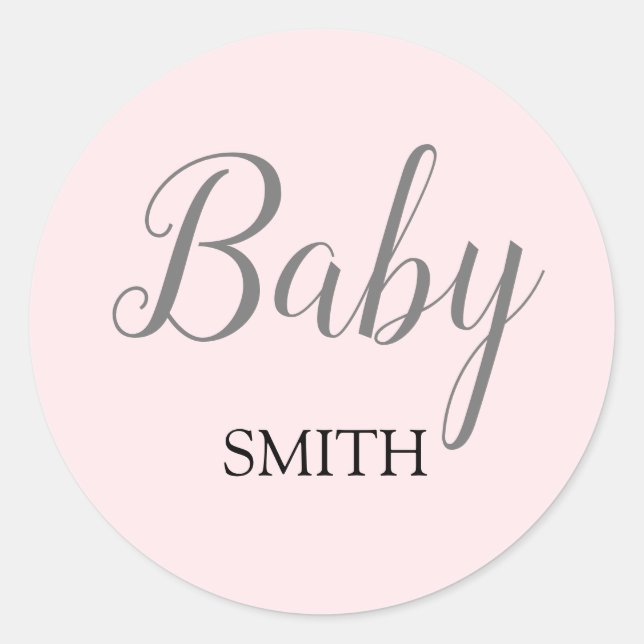 Pink Baby Script Individuelle Name Stickers (Vorderseite)