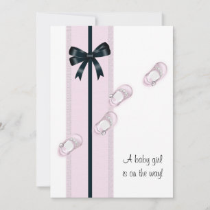 Pink Baby Shoes Babydusche Einladung