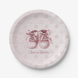 Pink Baby Shoes Papierplatte Pappteller
