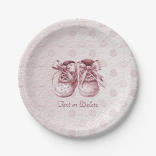 Pink Baby Shoes Papierplatte Pappteller