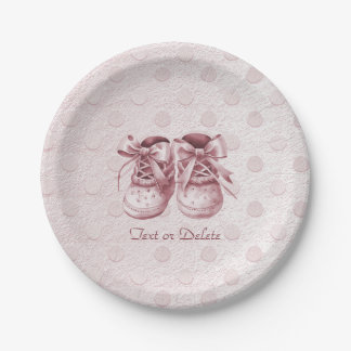 Pink Baby Shoes Papierplatte Pappteller