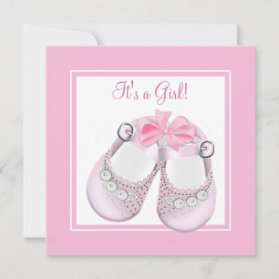 Pink Baby Shoes Pink Baby Girl Dusche Einladung