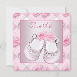 Pink Baby Shoes Pink Baby Girl Dusche Einladung