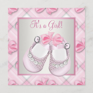 Pink Baby Shoes Pink Baby Girl Dusche Einladung