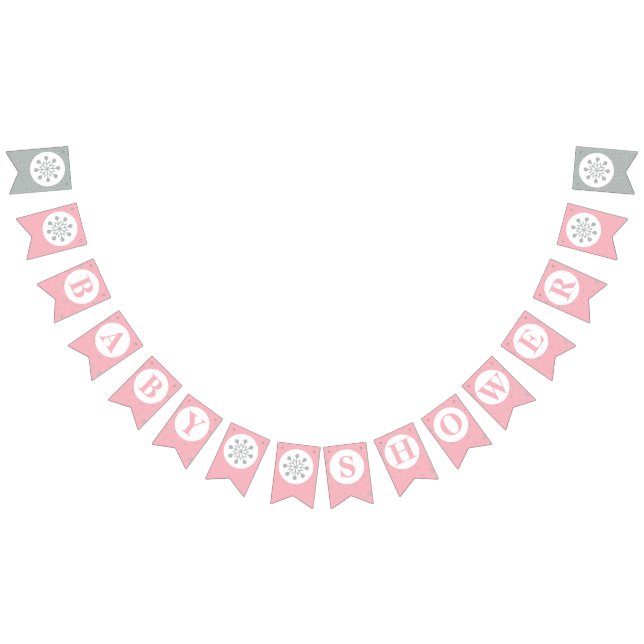 Pink Baby Showbläschen - Girl Baby Shower Wimpelkette (Alle)