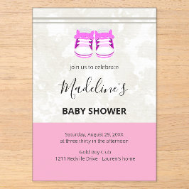 Pink Baby Shower Invitation – Custom Baby Girl Acryleinladungen