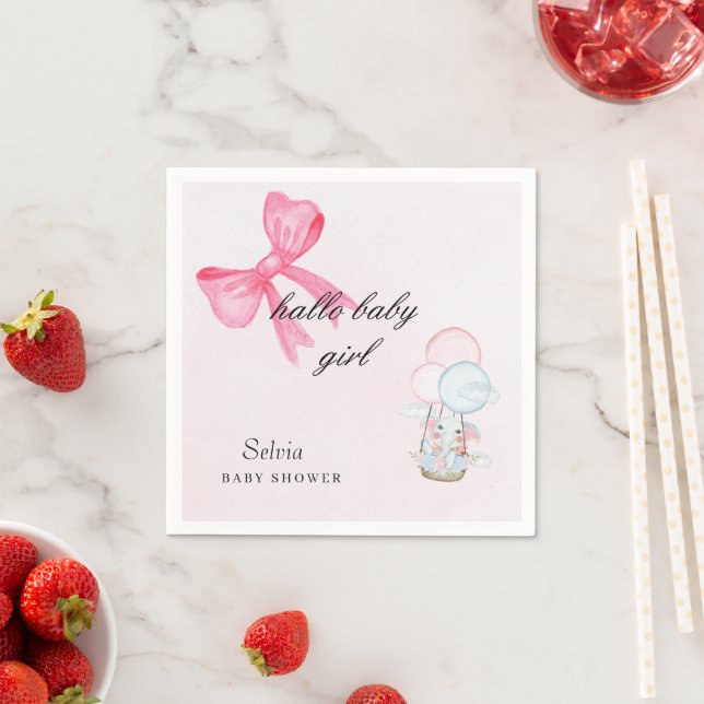 Pink Baby Shower Napkin Design Serviette (Beispiel)