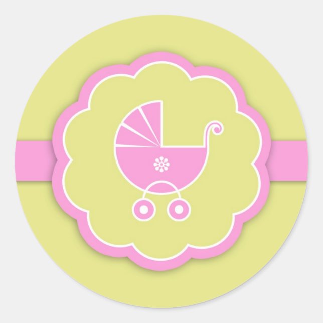 Pink Baby Shower New Baby Girl Sticker (Vorderseite)