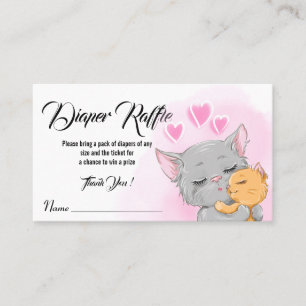 Pink Baby Showtickets, Cat Diaper Raffle Game Platzkarte
