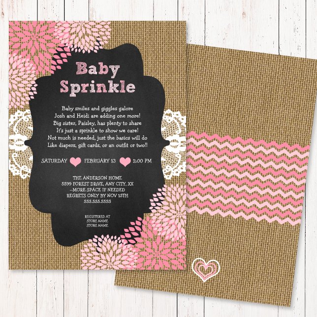 Pink Baby Sprinkboard Einlagefachtel Kalkboard RUS Einladung (Von Creator hochgeladen)