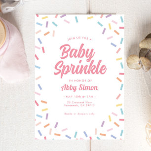 Pink Baby Sprinkle Rainbow Sprinkles Invitation