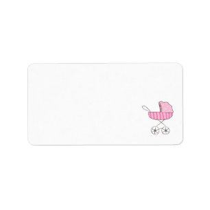 Pink Baby Stroll Blindanschrift Adressaufkleber