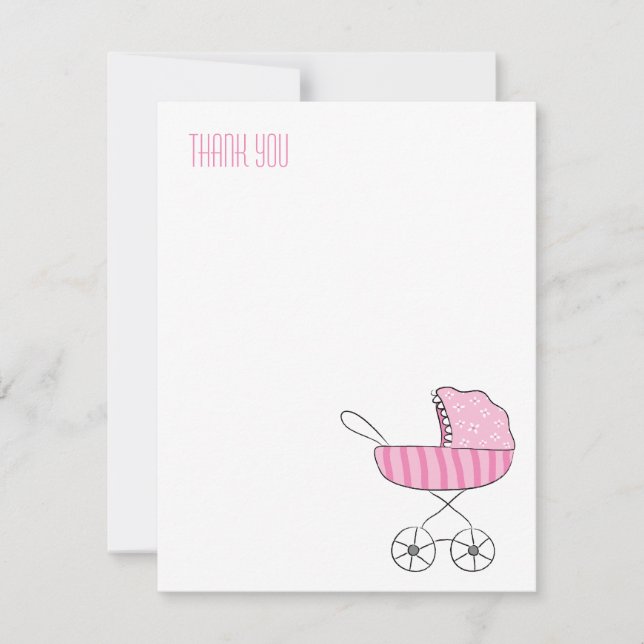 Pink Baby Stroller | Notizkarten, die wir Ihnen gl Mitteilungskarte (Vorderseite)