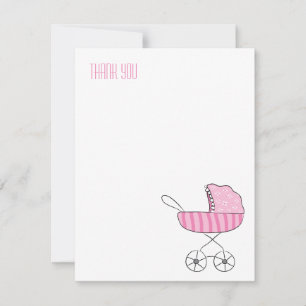 Pink Baby Stroller   Notizkarten, die wir Ihnen gl Mitteilungskarte