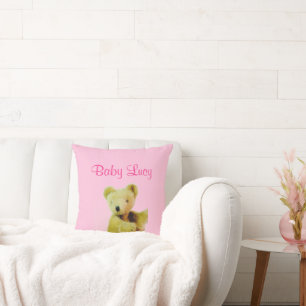 Pink Baby Teddy Bear Throw Kissen