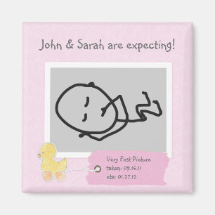 Pink Baby Ultrasound Foto Custom Duck Magnet