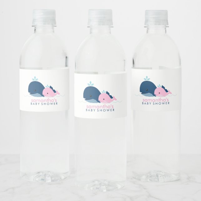 Pink Baby Whale Girl Babydusche (Flaschen)