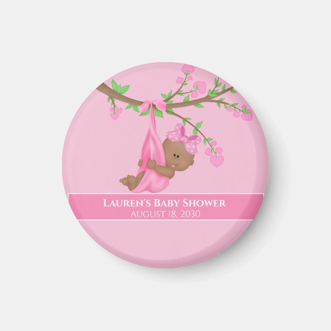 Pink-Babydusche der niedlichen Afroamerikanerin Magnet (Vorne)