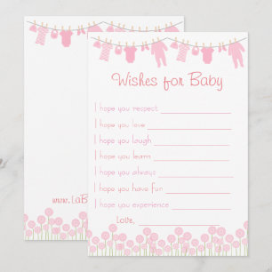 Pink Babydusche für Babyspiel Einladung