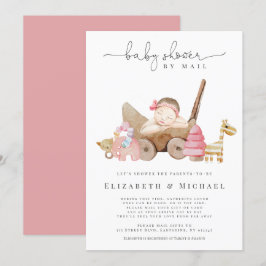 Pink Babydusche von Mail Girl Boho lange Entfernu Einladung