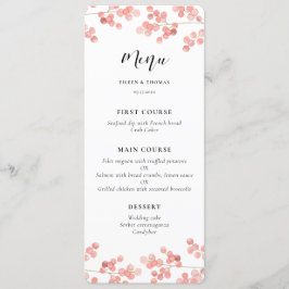 Pink Baby's Atem Floral Hochzeitskarte Menükarte