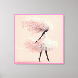 Pink Babys Breath Ballerina Leinwanddruck