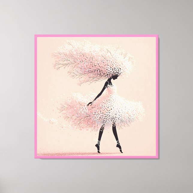 Pink Babys Breath Ballerina Leinwanddruck (Vorderseite)
