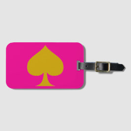 Pink Background design and Gold Spade Gepäckanhänger