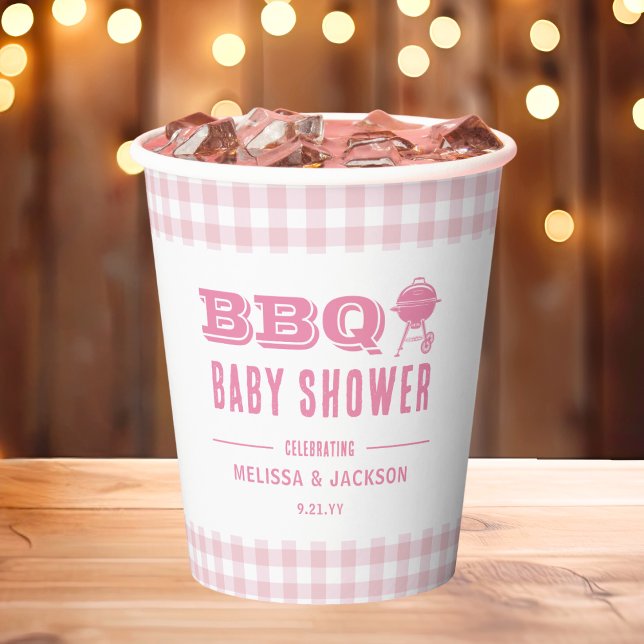Pink Backyard GRILLEN Baby Dusche Pappbecher (Von Creator hochgeladen)