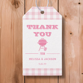 Pink Backyard GRILLEN Baby Dusche Vielen Dank für  Geschenkanhänger