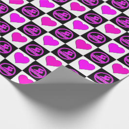 Pink Baden und Herz Schwimmen und Tauchen Geschenkpapier