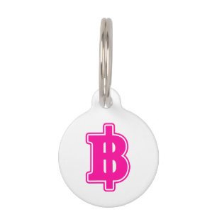 PINK BAHT SIGN ฿ Thailändische Währung Geld ฿ Tiernamensmarke