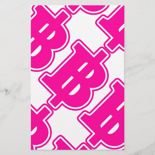 PINK BAHT SIGN ฿ thailändischer ฿ Briefpapier (Vorderseite)