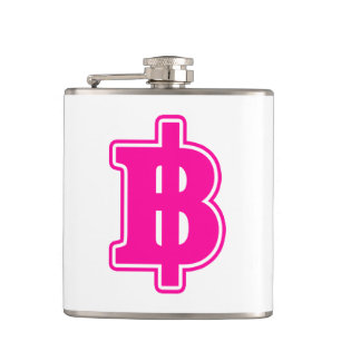 PINK BAHT SIGN ฿ thailändischer ฿ Flachmann