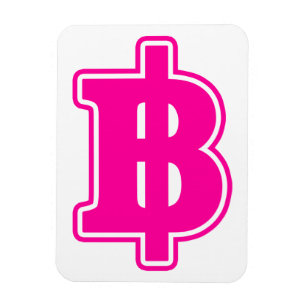 PINK BAHT SIGN ฿ thailändischer ฿ Magnet