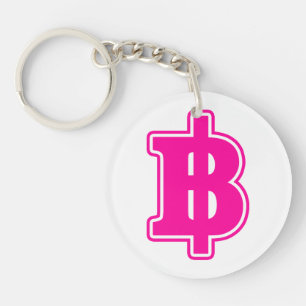 PINK BAHT SIGN ฿ thailändischer ฿ Schlüsselanhänger