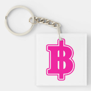 PINK BAHT SIGN ฿ thailändischer ฿ Schlüsselanhänger